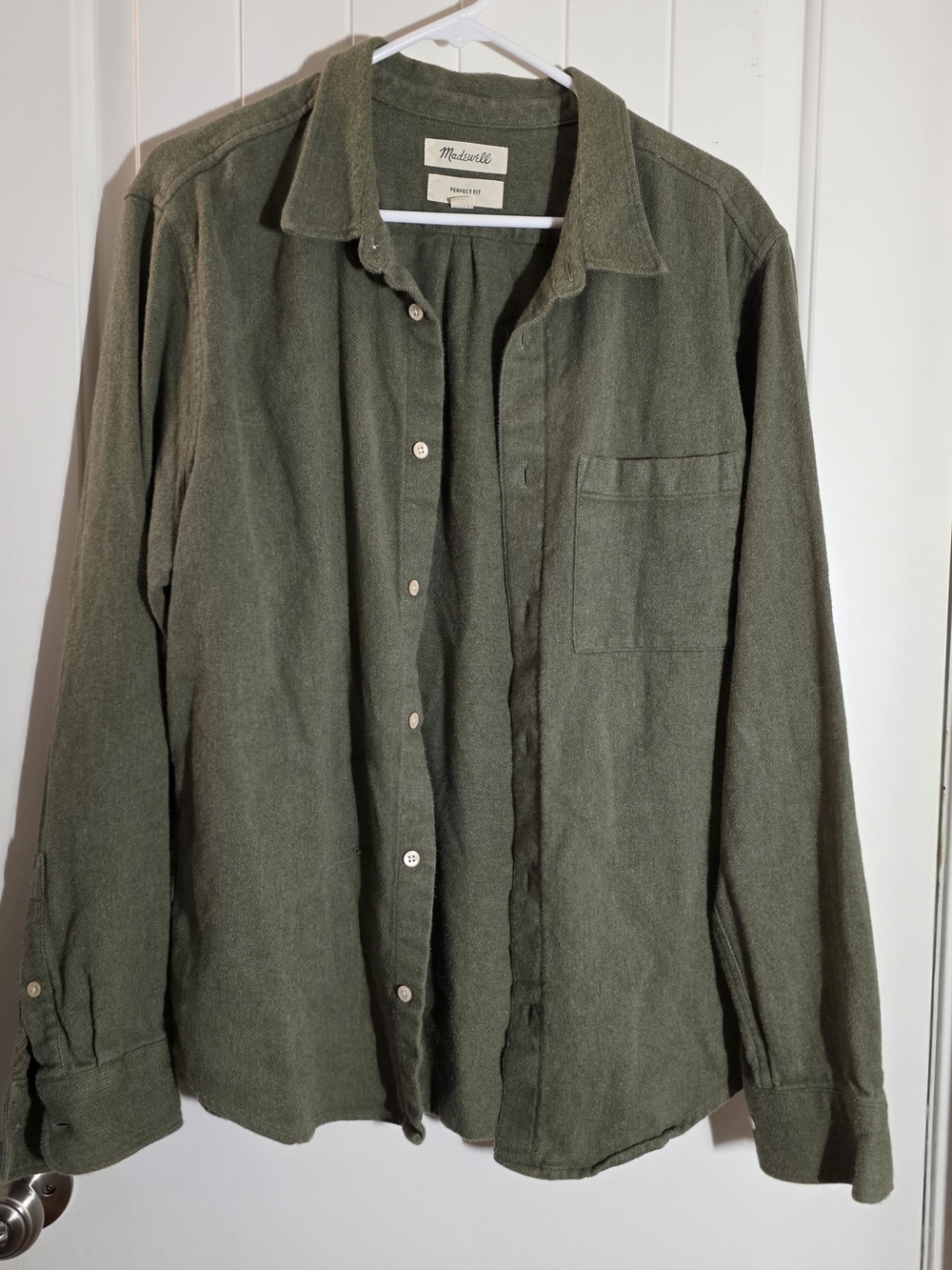 Madewell Men's Olive Button-Front Shirt Jacket